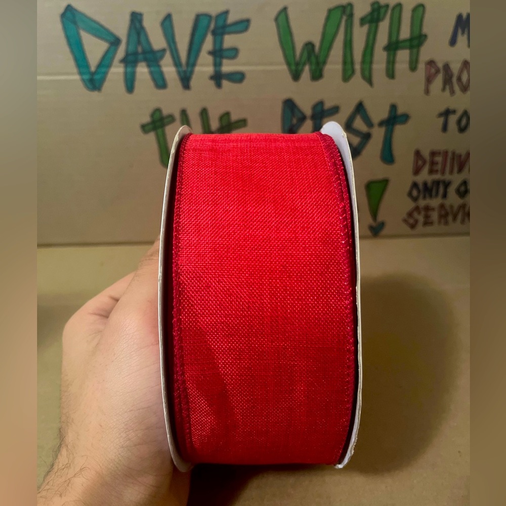 Wired jumbo red ribbon